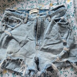American Eagle Outfitters Ripped Light Blue Jean Shorts